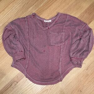 We The Free Pink V-Neck Sweater